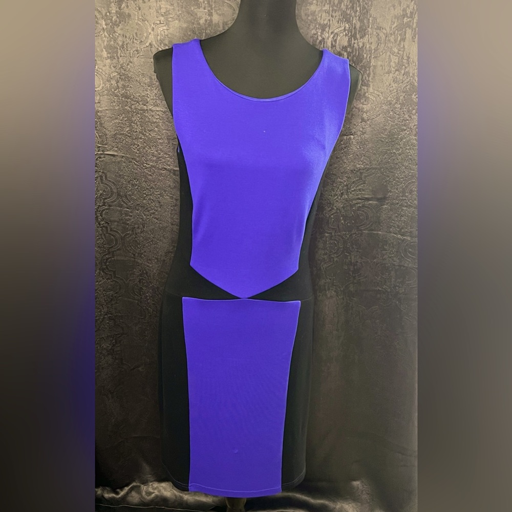 Venus Dress sz 10 Blue/Black sleeveless EUC